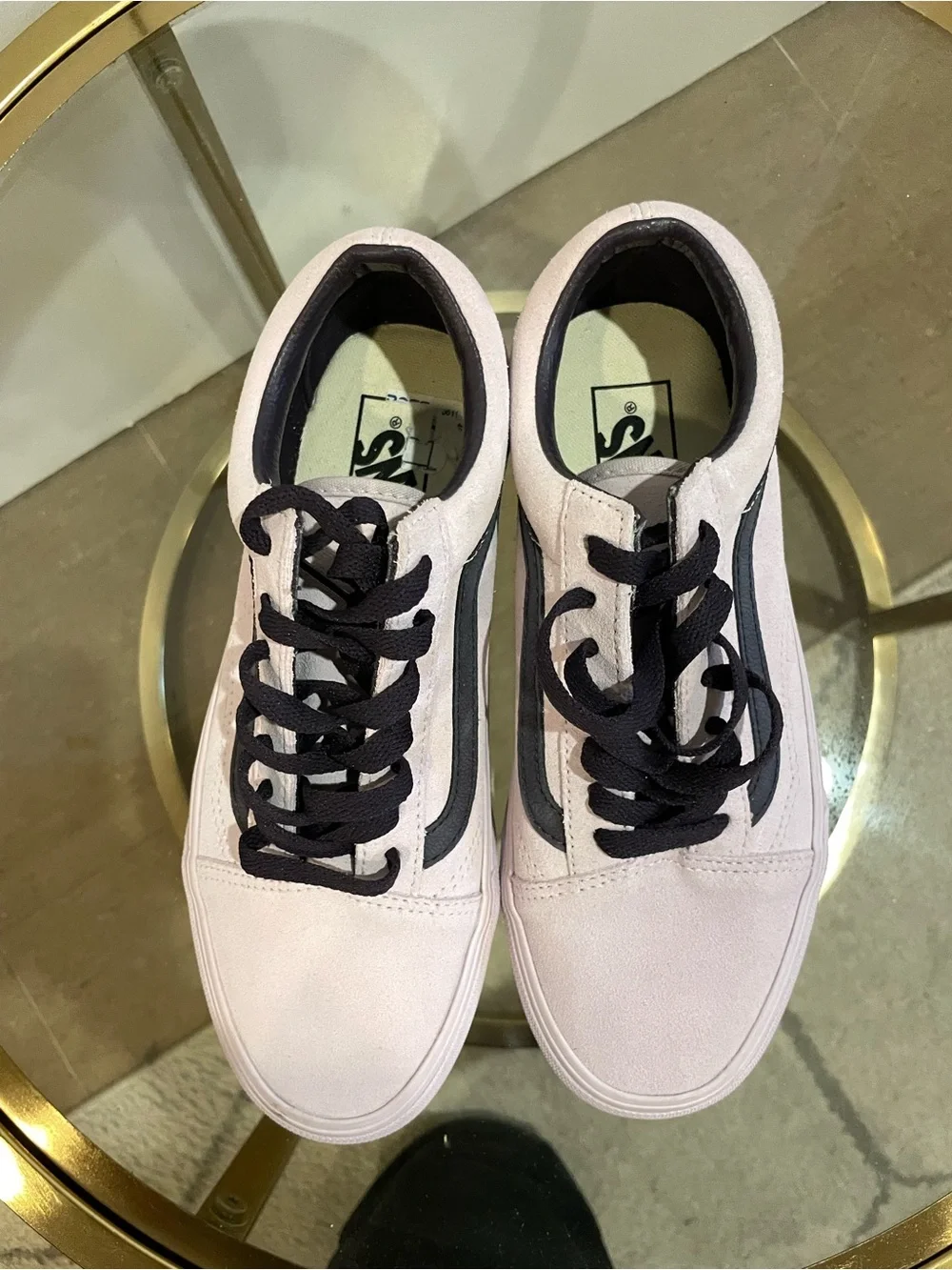 Vans Old Skool Stackform Platform Shoes Lavender Suede Women 7